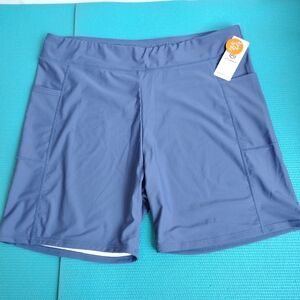 Attraco  Sports Women's 50+ UPF Swim Shorts Blue Size 2X